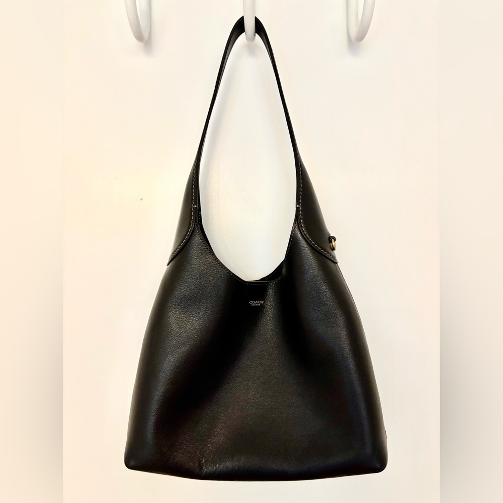 Coach Black Leather Brooklyn 28 Shoulder Bag